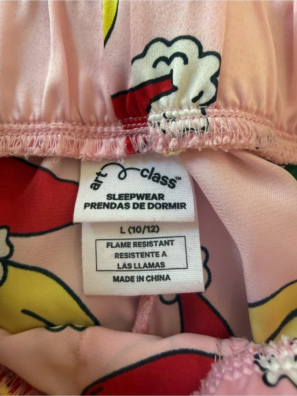 art class Pink Silky Holiday Smile Santa Face Pajama Set